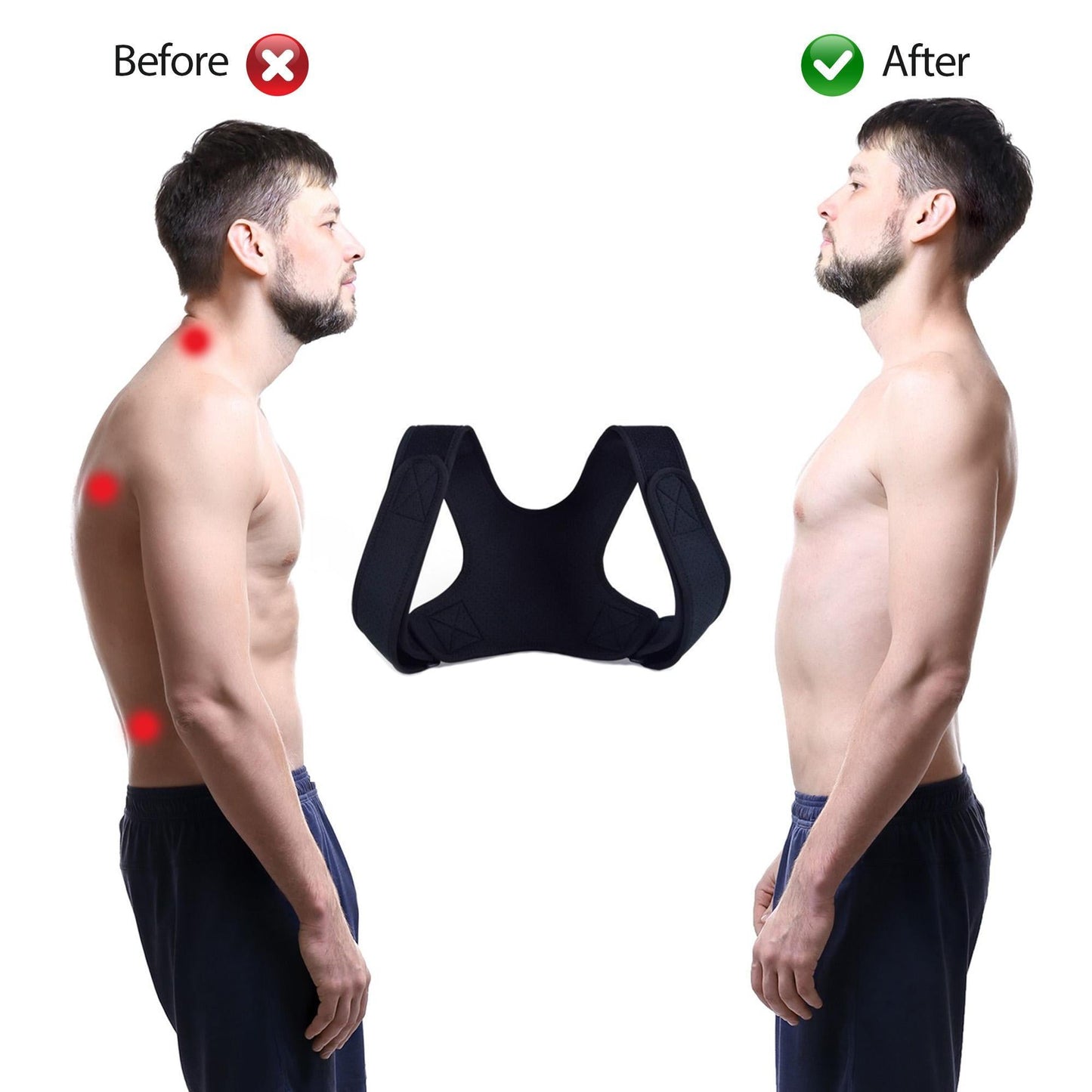 Posture Corrector for Men & Women | Upper Back & Clavicle Support Brace