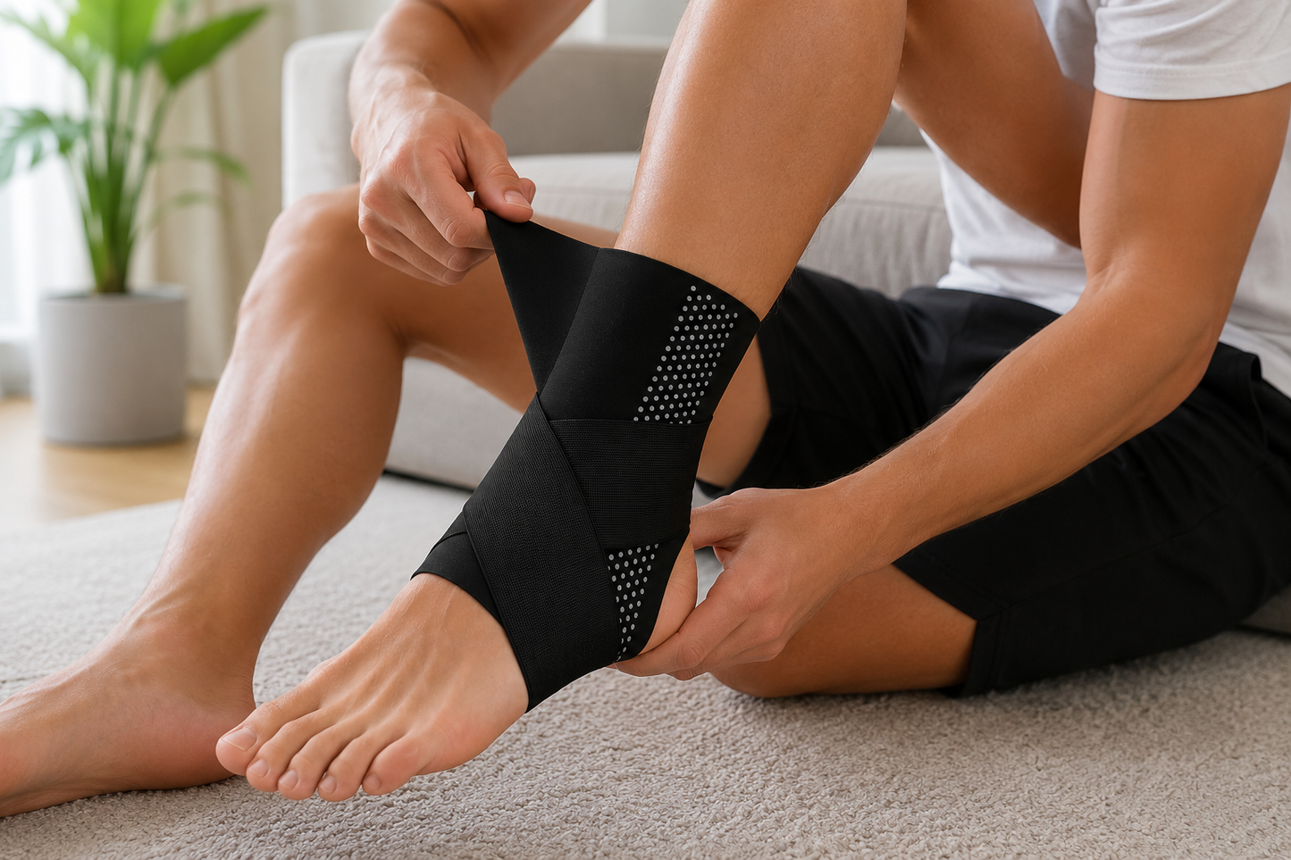 Ankle Compression Sleeve 2-Pack | Ankle Brace Support for Sprains and Plantar Fasciitis