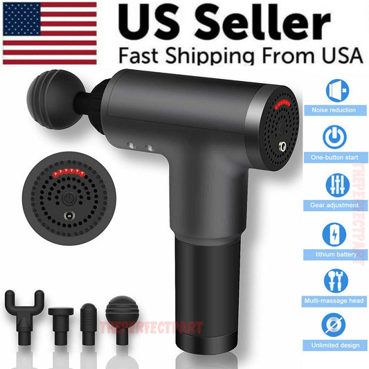 Percussion Massage Gun | Deep Tissue Recovery with 4 Heads & 6 Speeds