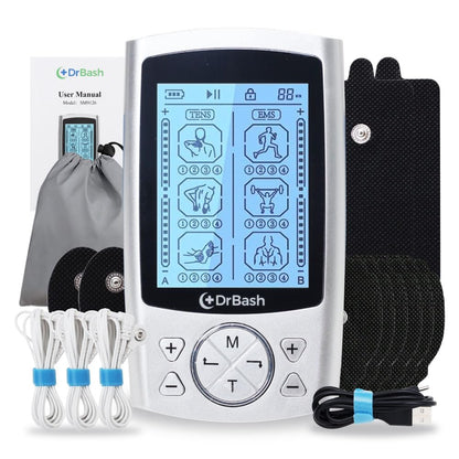 TENS & EMS Pain Relief Device | 24 Modes Dual Channel Muscle Stimulator